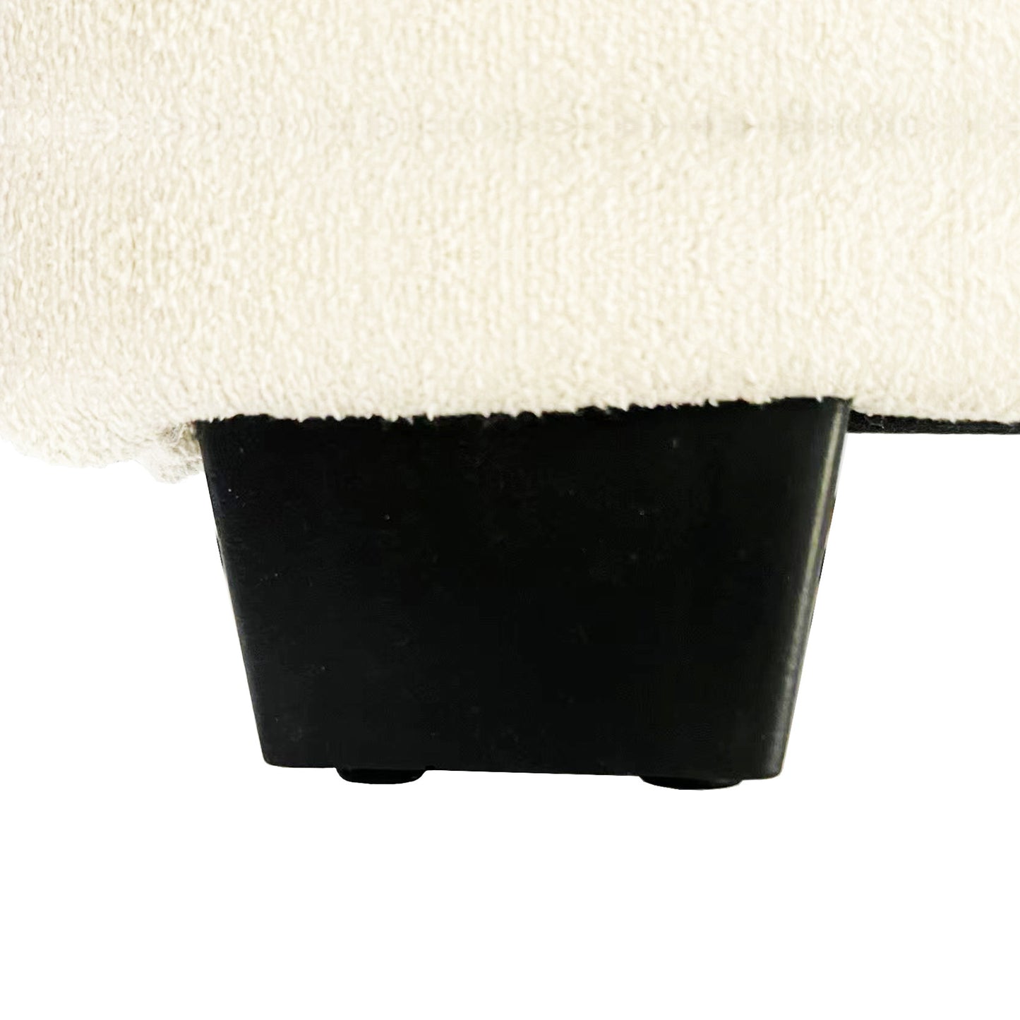 Alexa Beige Linen Fabric Headboard 4 Drawers with Wheels MDF Bed Frame