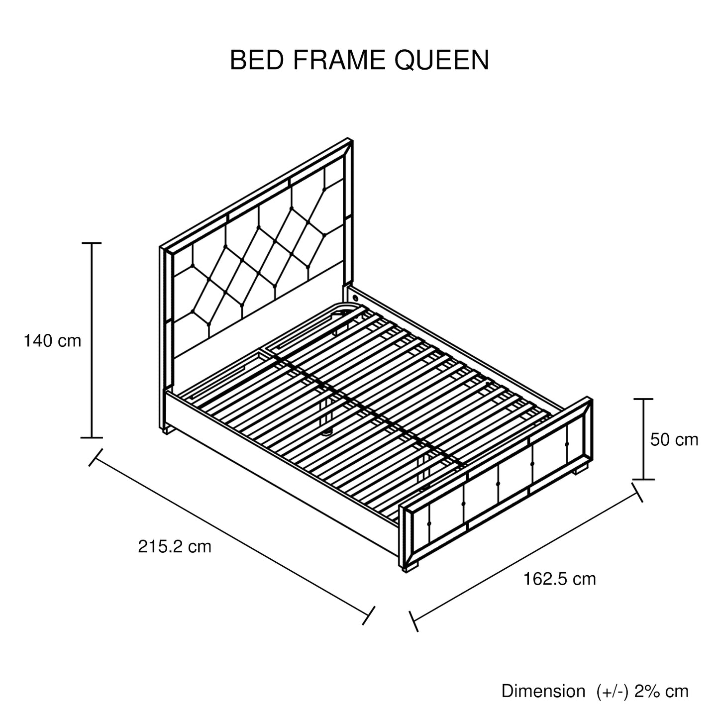 Germany Bedframe Velvet Upholstery Tufted Headboard Mirrored Work Deep Quilting in Beige/Black Colour