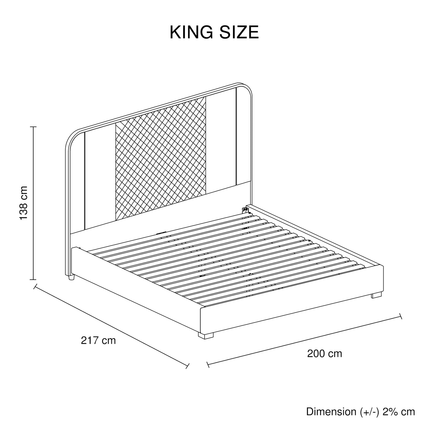 Halcyon Air Leather Bed Frame with HQ Slats, Padded Upholstery & Polished Stainless Steel Feet