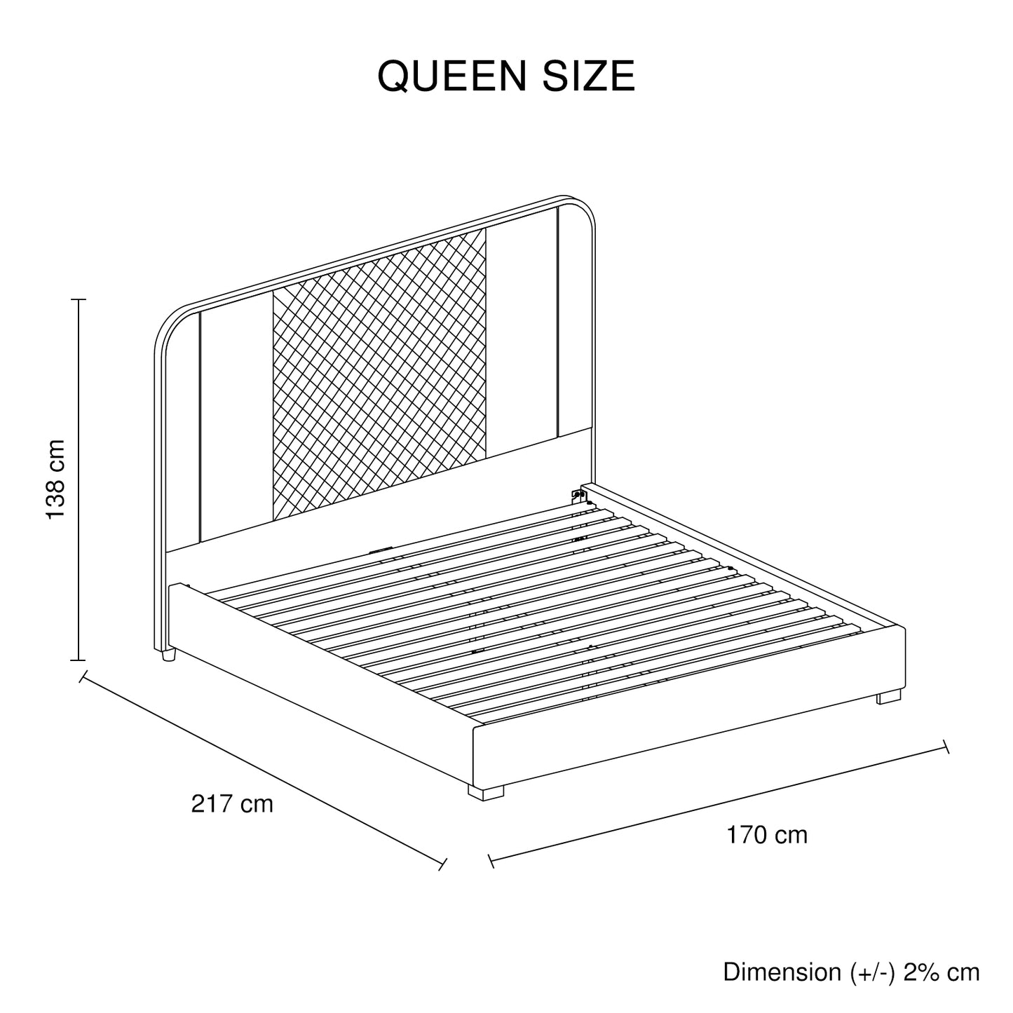 Halcyon Air Leather Bed Frame with HQ Slats, Padded Upholstery & Polished Stainless Steel Feet