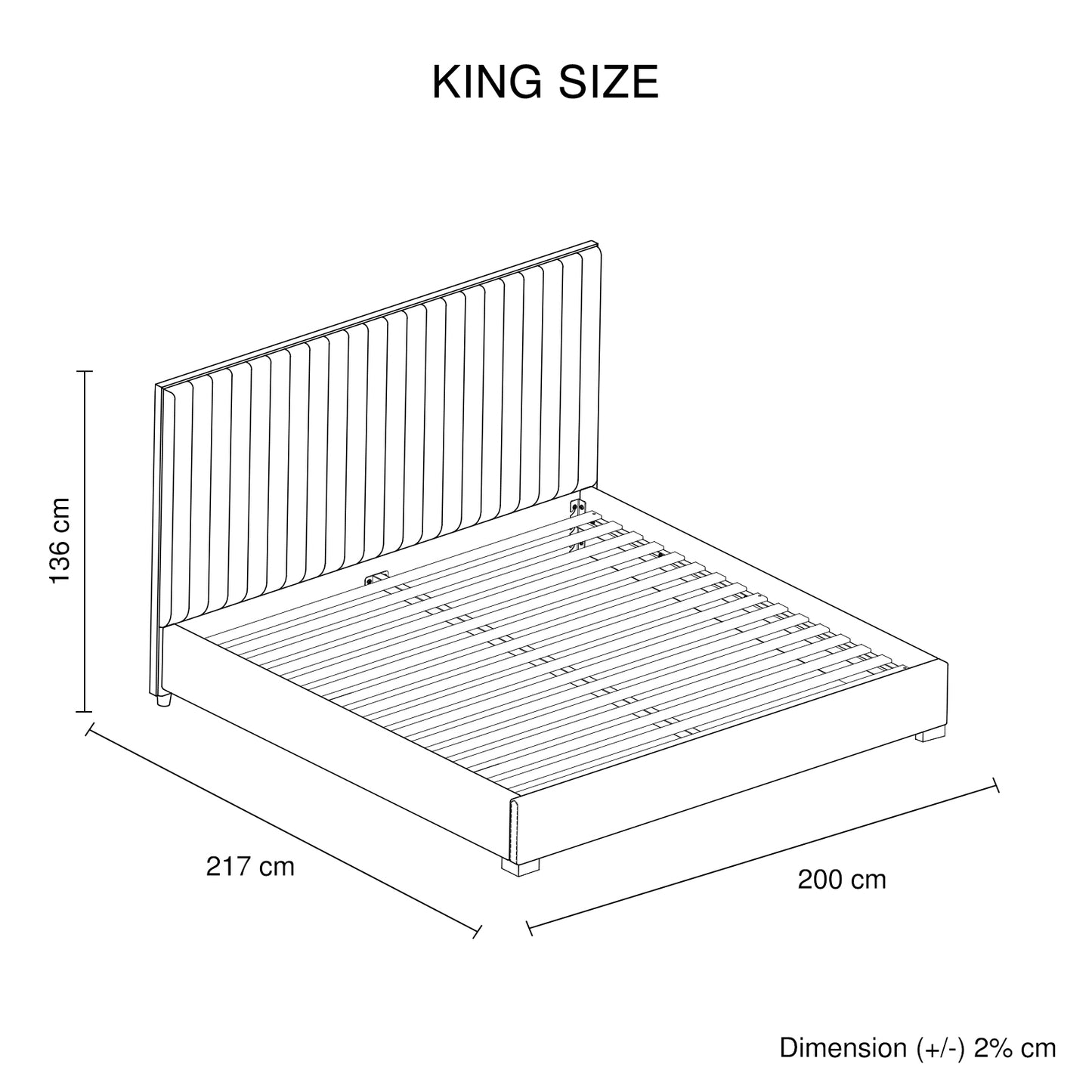 Hillsdale Bed Frame Velvet Fabric Padded Upholstery High Quality Slats Polished Stainless Steel Feet