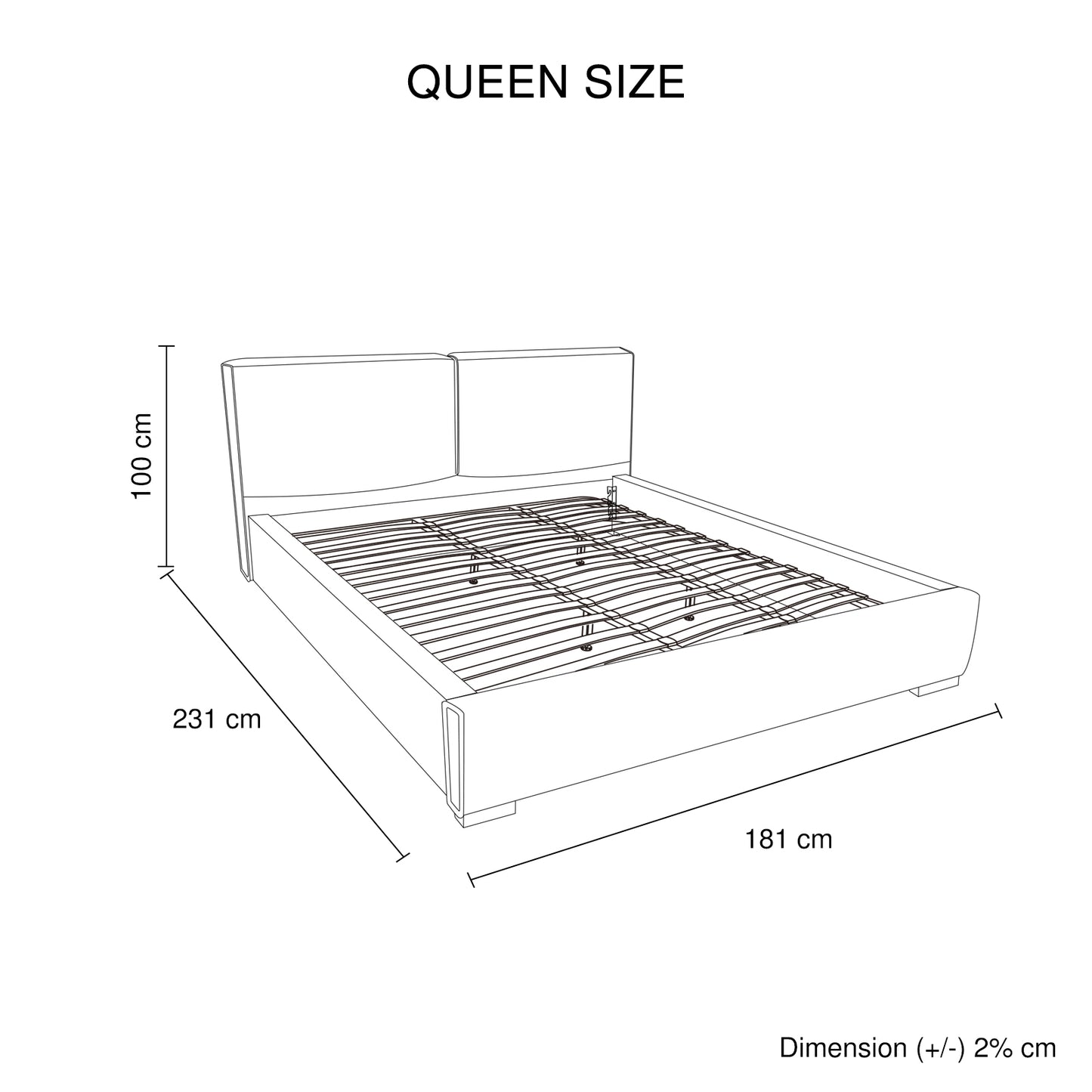 Louis Bedframe Premium Leatherette Upholstery Headboard KD Slat Wooden Legs