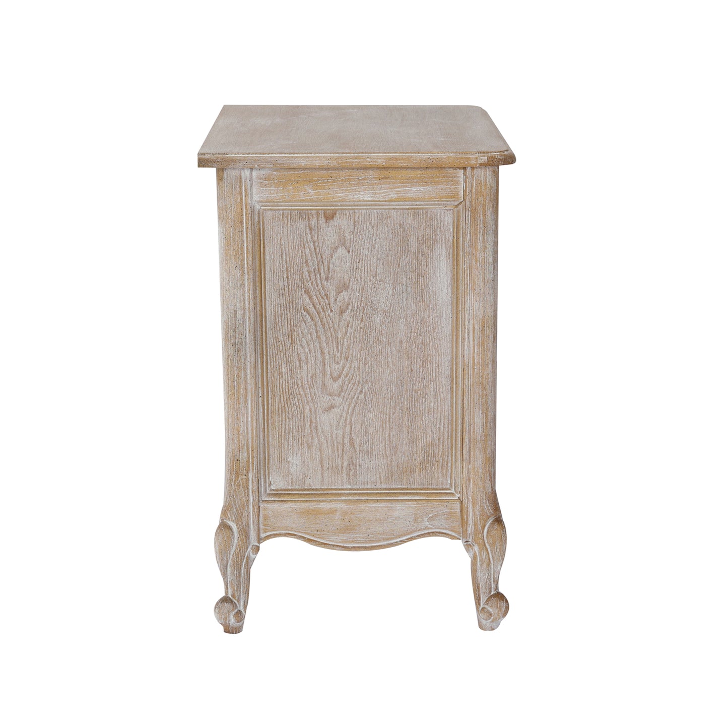 Lille Storage Drawers Bedside Table Oak Wood Plywood Veneer White Washed Finish