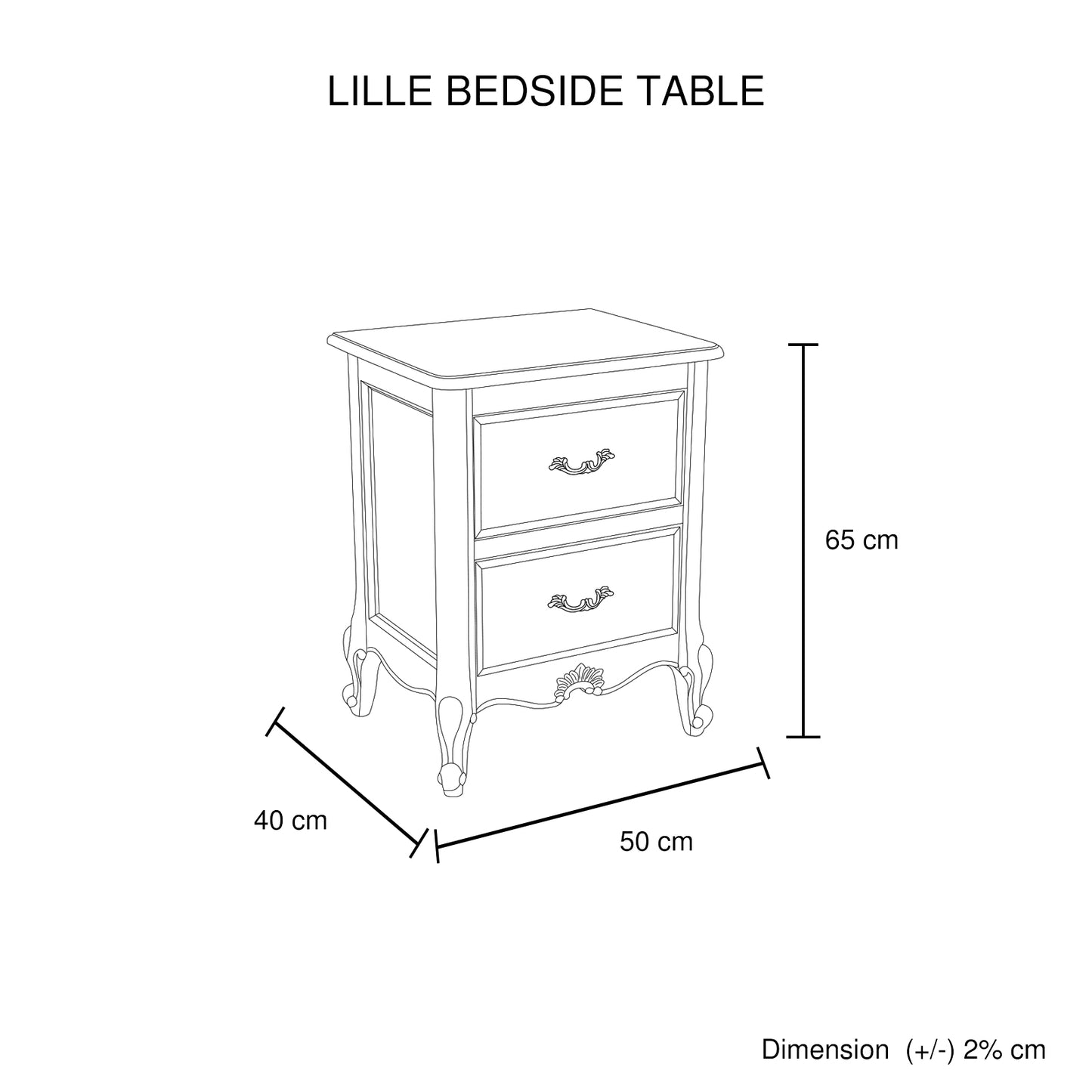 Lille Storage Drawers Bedside Table Oak Wood Plywood Veneer White Washed Finish