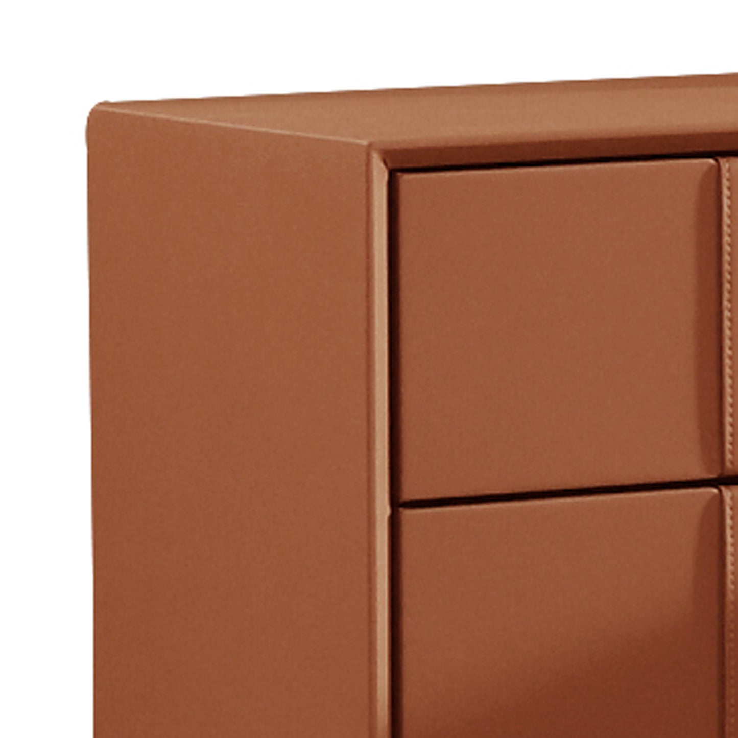 Louis Bedside Table MDF with Premium Leatherette Storage Space Two Drawers Wooden Legs