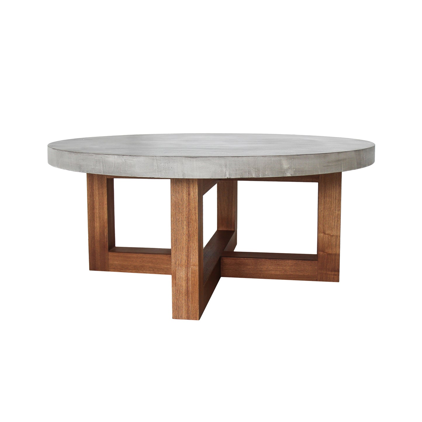 Cooper Coffee Table Round Shaped Top MDF Micro cement Sturdy Legs