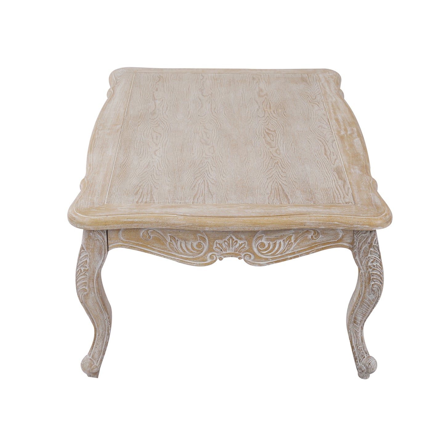Lille Oak Wood Plywood Veneer White Washed Finish Coffee Table