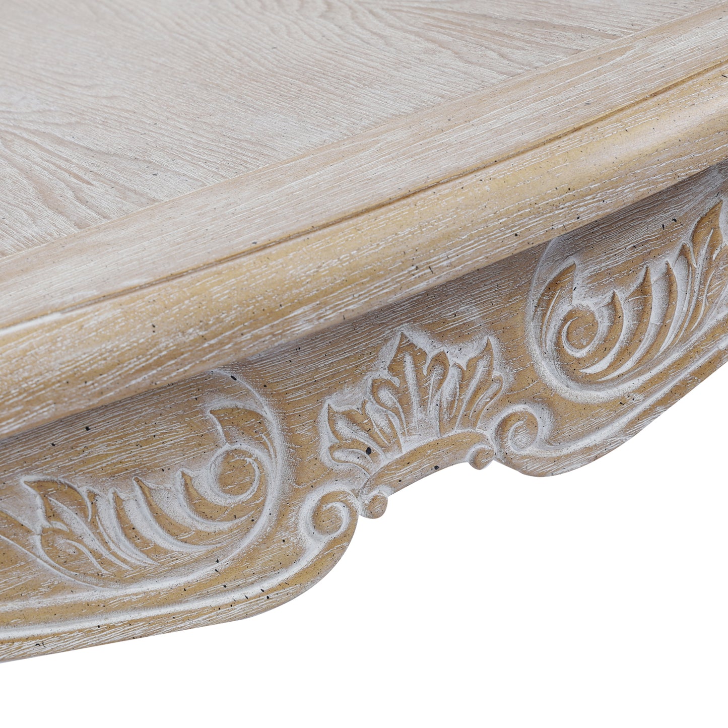 Lille Oak Wood Plywood Veneer White Washed Finish Coffee Table