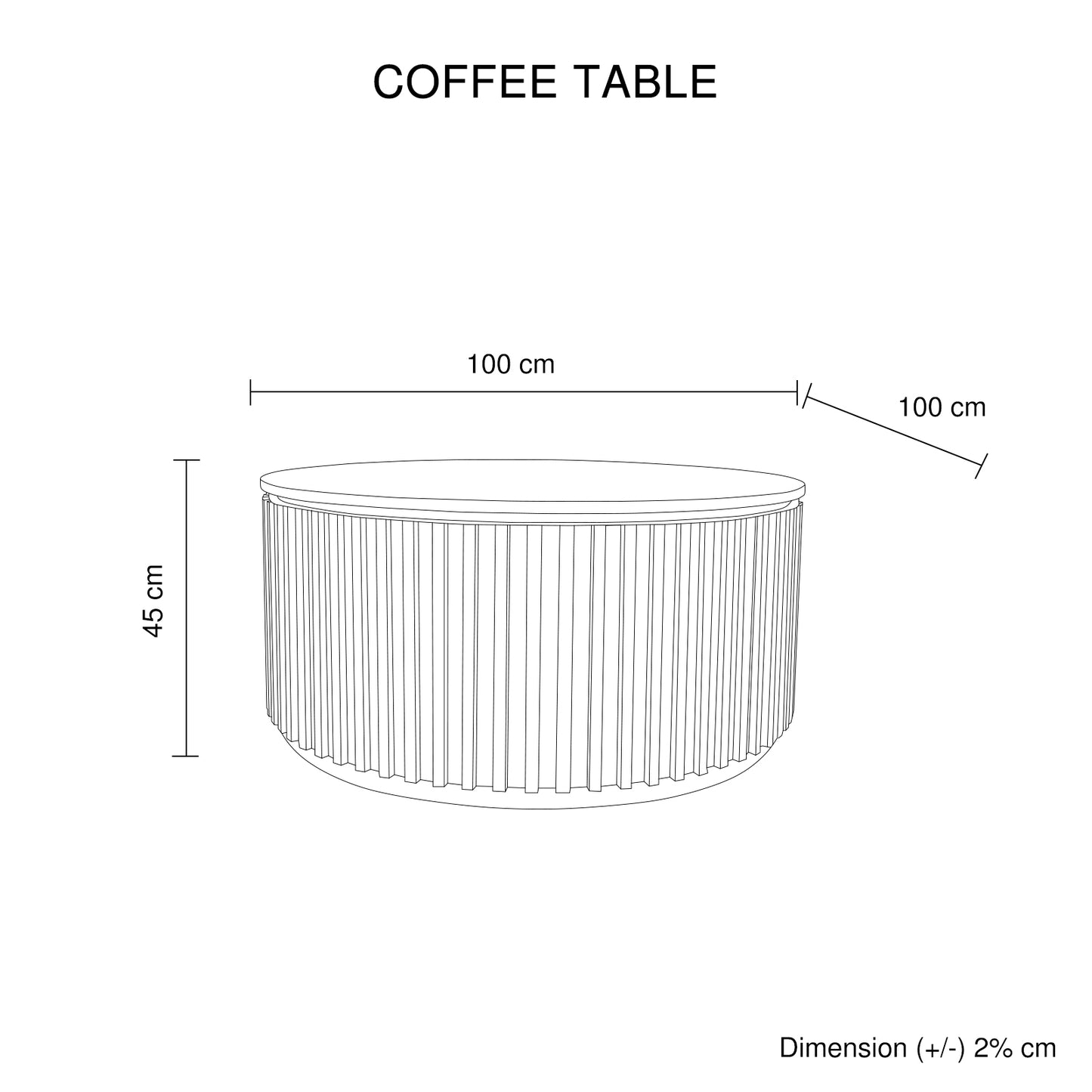 Rico Coffee Table Round Shaped Top MDF Silver Mirror Micro cement Brown Base