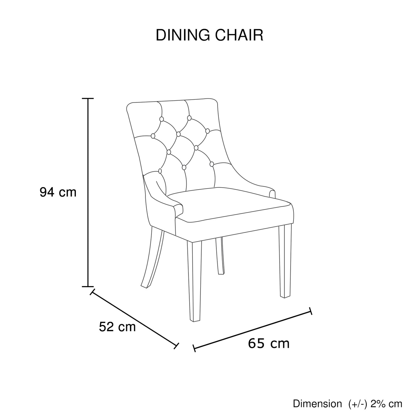 Coaster 2x Dining Chair Light Gray Linen Fabric Button Studding Wooden Frame Rubber Wood Legs