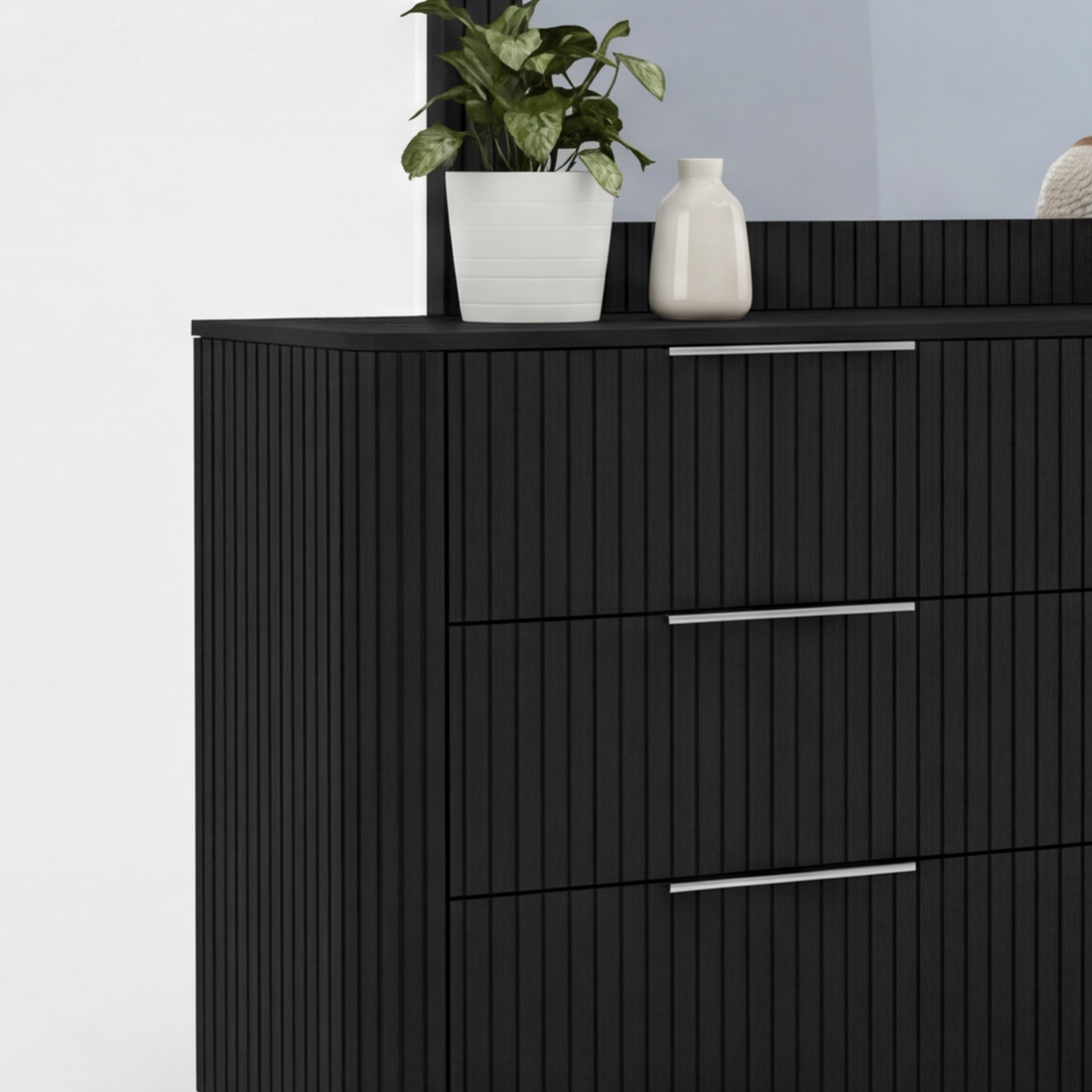 Arlo Solid Rubber Wood Dresser with Mirror