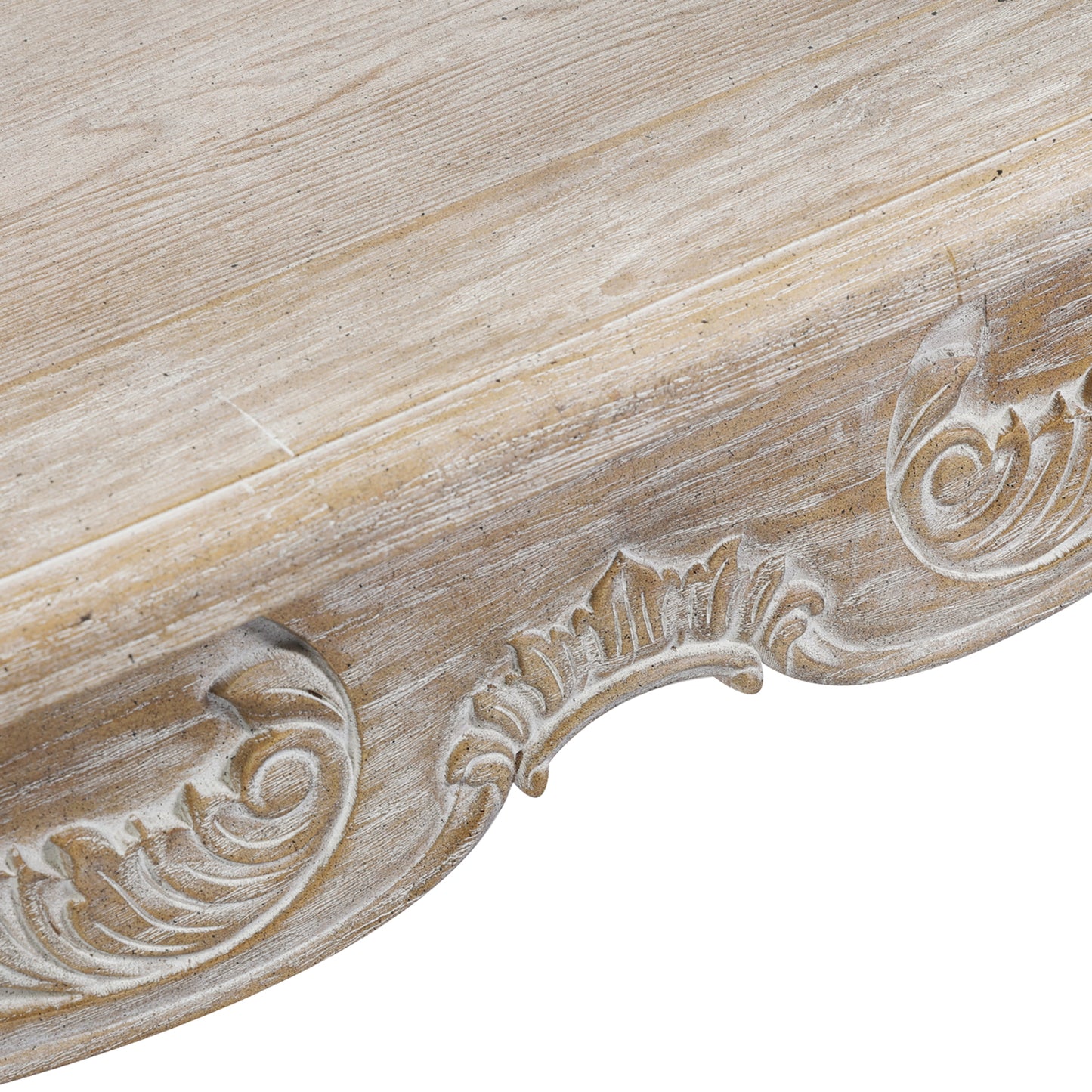 Lille Dining Table Oak Wood Plywood Veneer White Washed Finish in Multiple Sizes