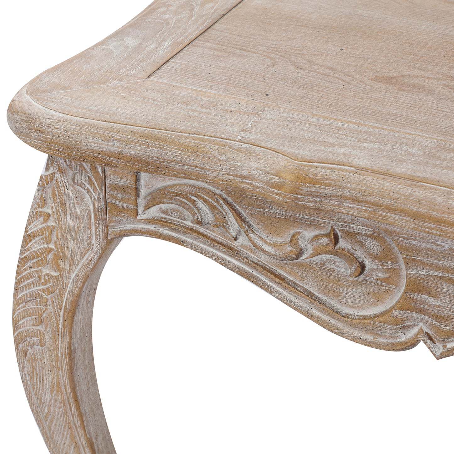 Lille Dining Table Oak Wood Plywood Veneer White Washed Finish in Multiple Sizes