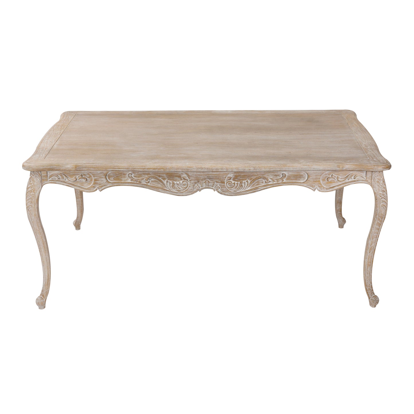 Lille Dining Table Oak Wood Plywood Veneer White Washed Finish in Multiple Sizes