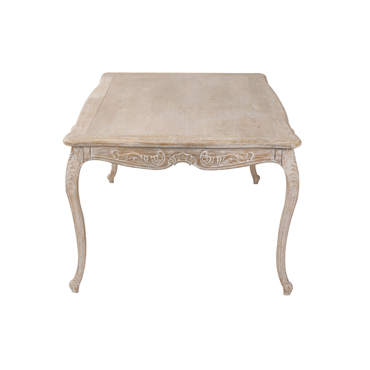 Lille Dining Table Oak Wood Plywood Veneer White Washed Finish in Multiple Sizes