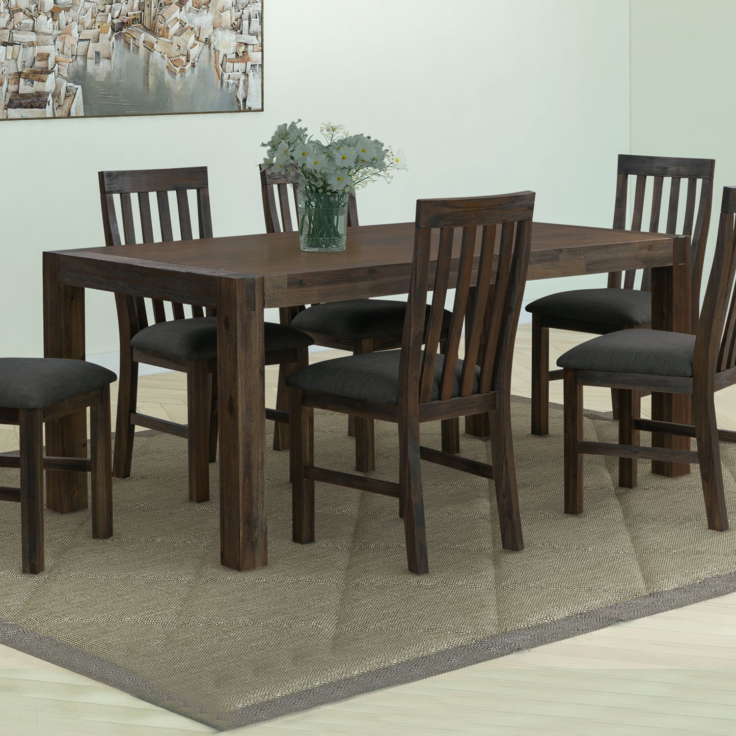 Nowra Solid Acacia Timber Dining Table In Multiple Size & Colour