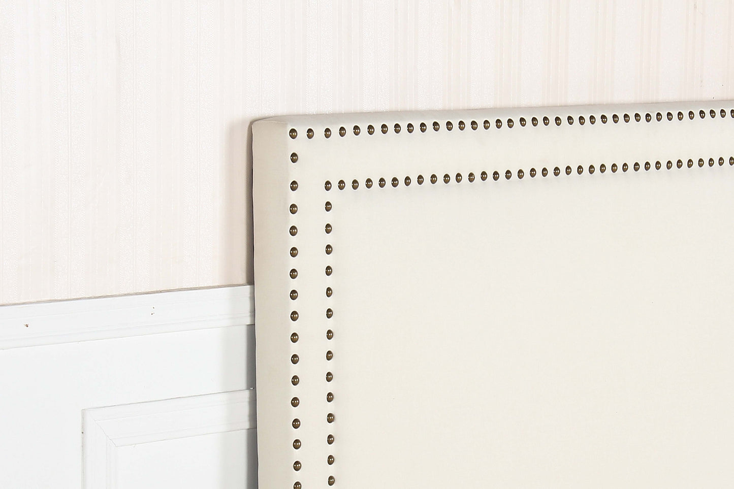 Enzo Multiple Colour Queen Headboard In Fine Linen Fabric Upholstery with Metal Studded Buttons