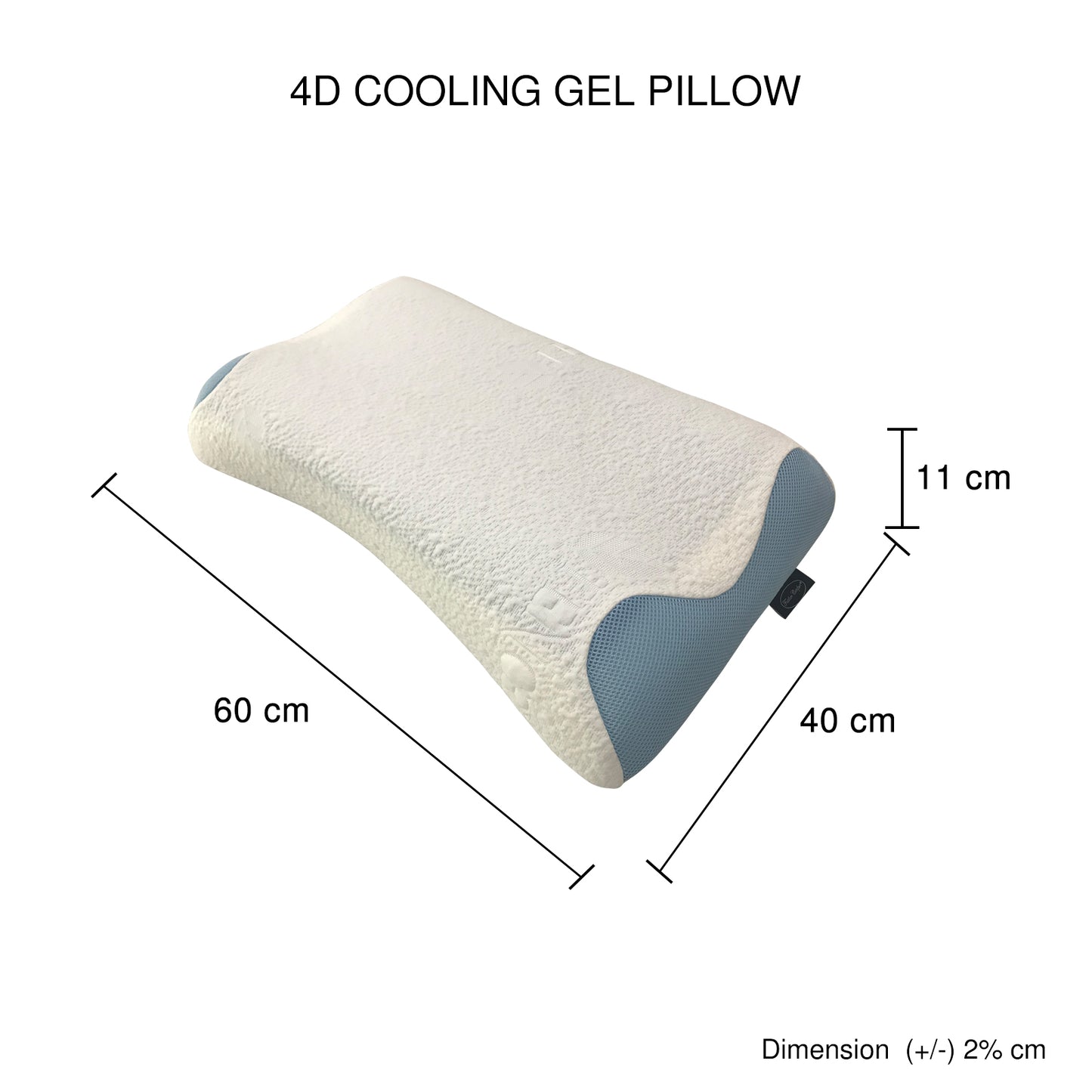 4x 4D Cooling Gel Technology Memory Foam Removable Outer Cover Hypoallergenic Pillow
