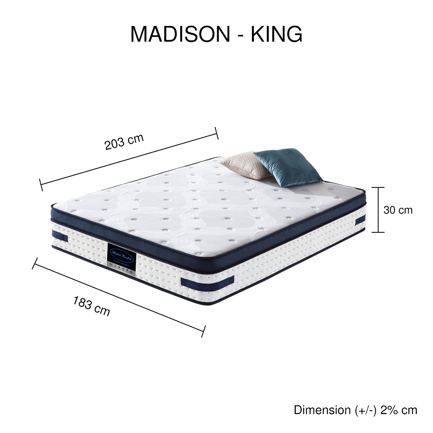 Madison Latex Layer Pocket Spring 30cm Mattress