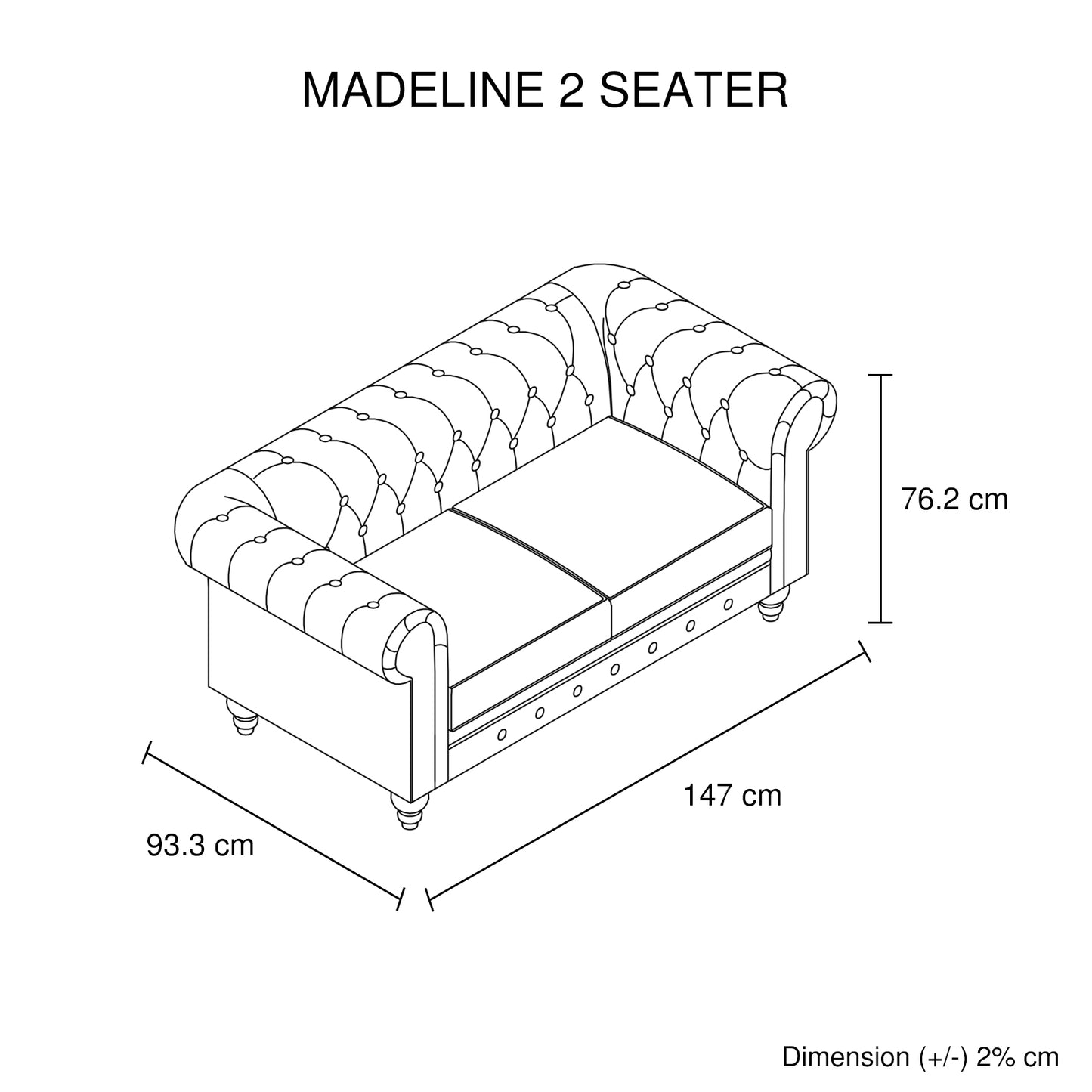 Madeline 3S+2S Soft and Sleek Brown Colour Sofa