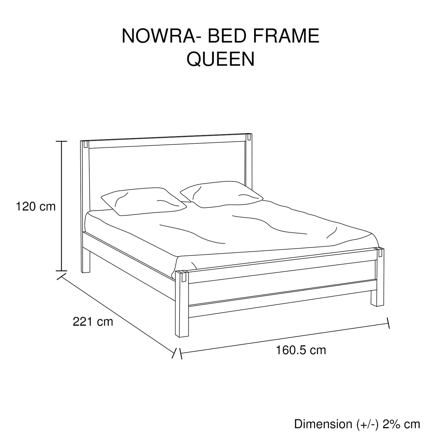 Nowra 4 Pcs Bedroom Suite Solid Acacia Timber in Multiple Size & Colour