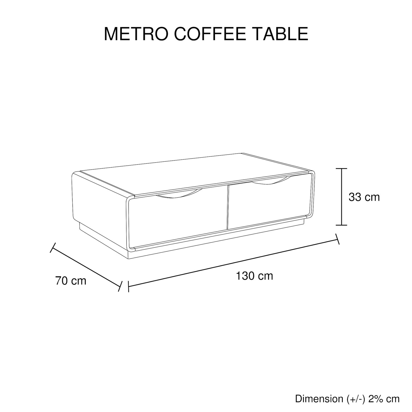Metro Smart Storage Option High Gloss Finish Coffee Table