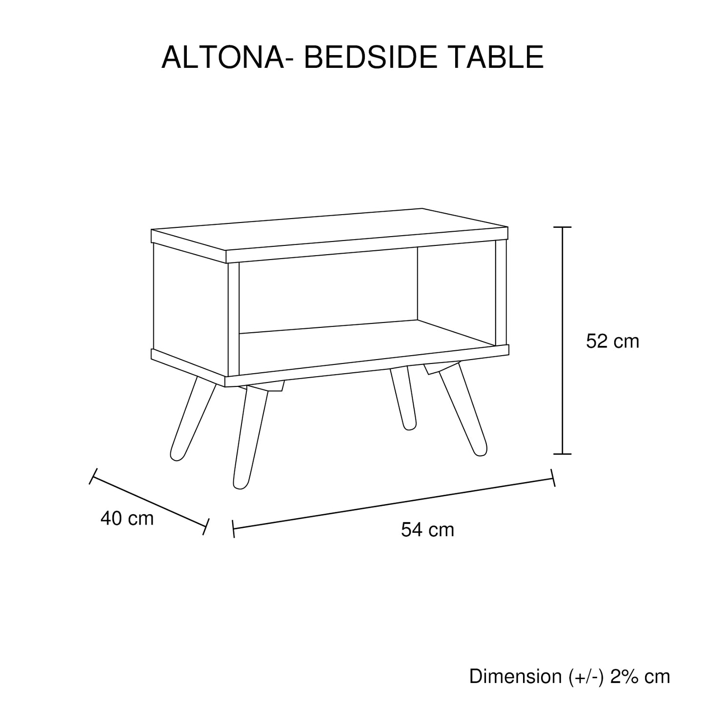 Altona Acacia Wood Bedside Table