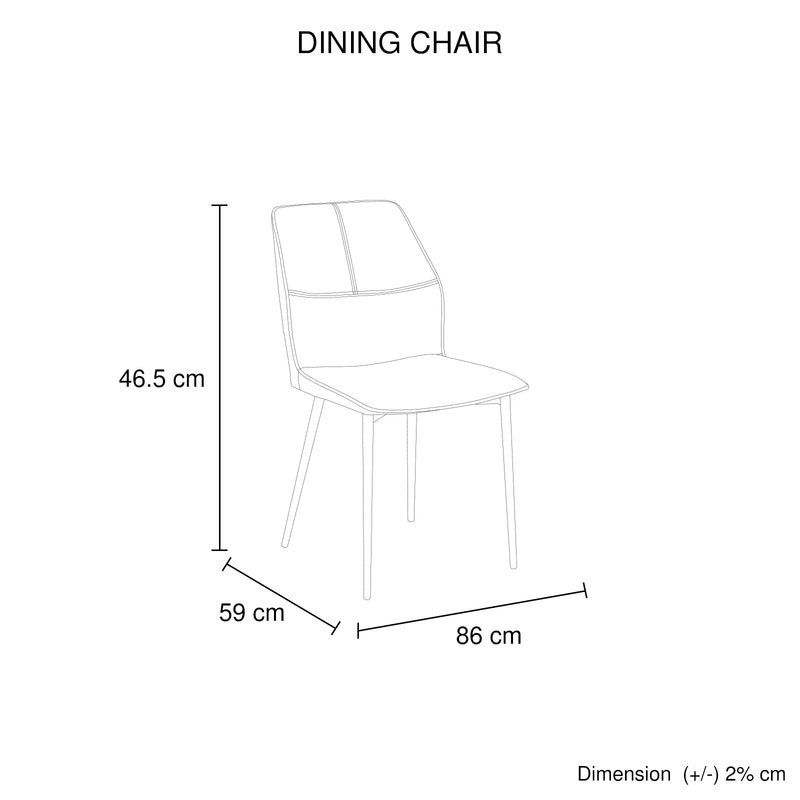 Billy 6x Dining Chair Faux Leather Upholstered Seat Powder Coated Iron Legs
