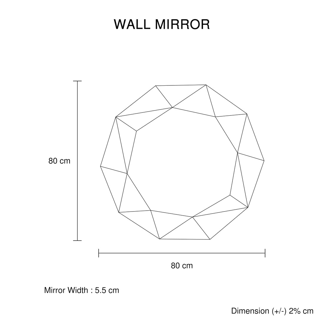 Glamorous Green Trigonometrical Wall Mirror Crafted with Premium Glass
