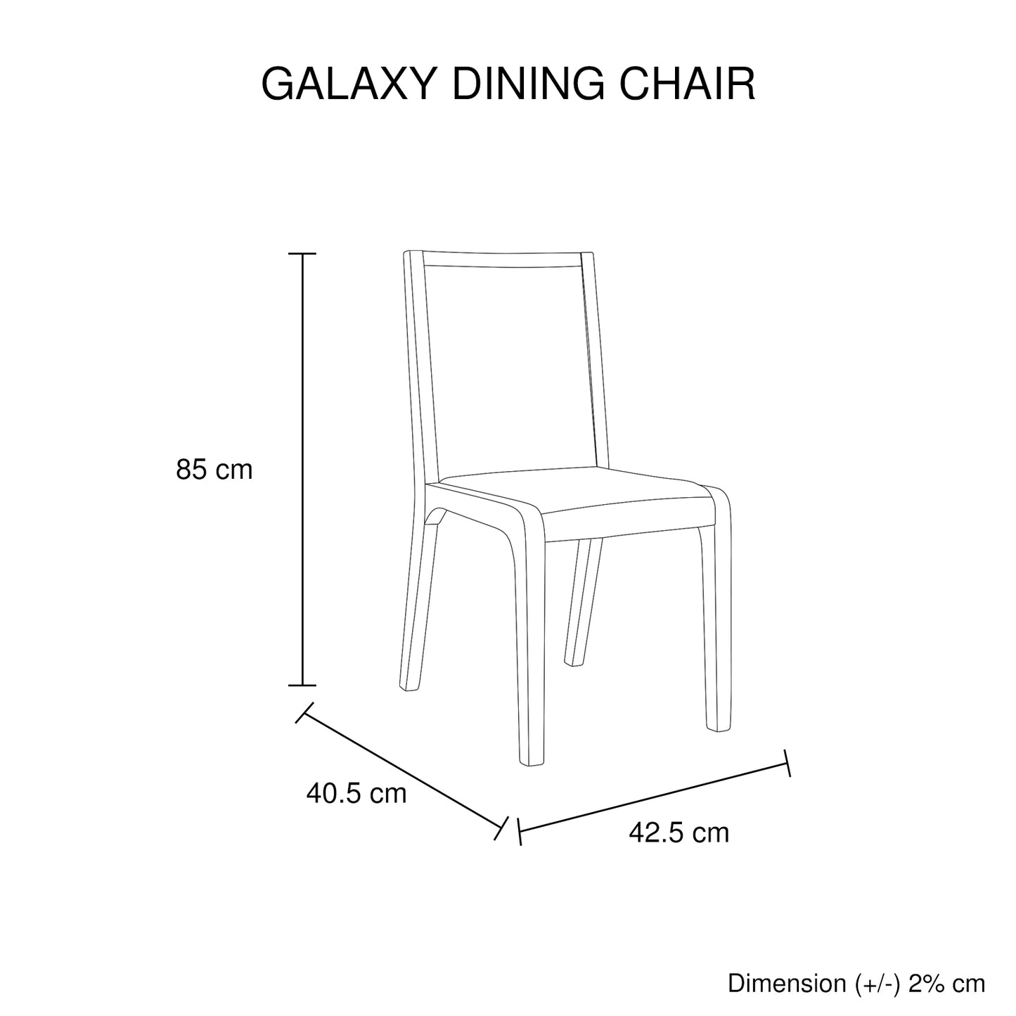 Galaxy 2x Dining Chairs Wooden Frame Gray Fabric Seat Pad