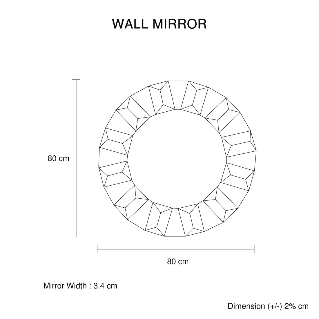 Modern & Beautiful Geometric Round Wall Mirror
