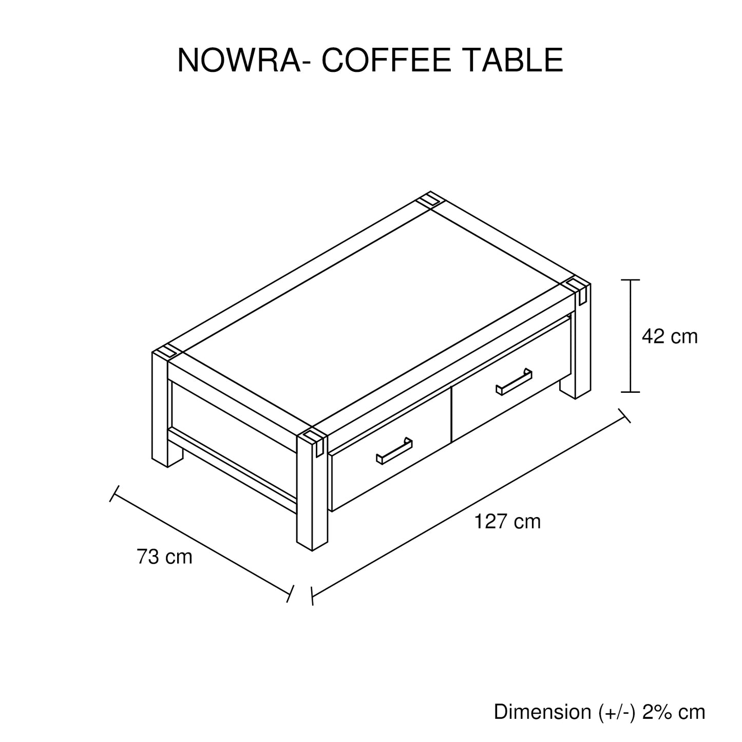 Nowra Coffee Table In Solid Acacia Timber In Multiple Colour