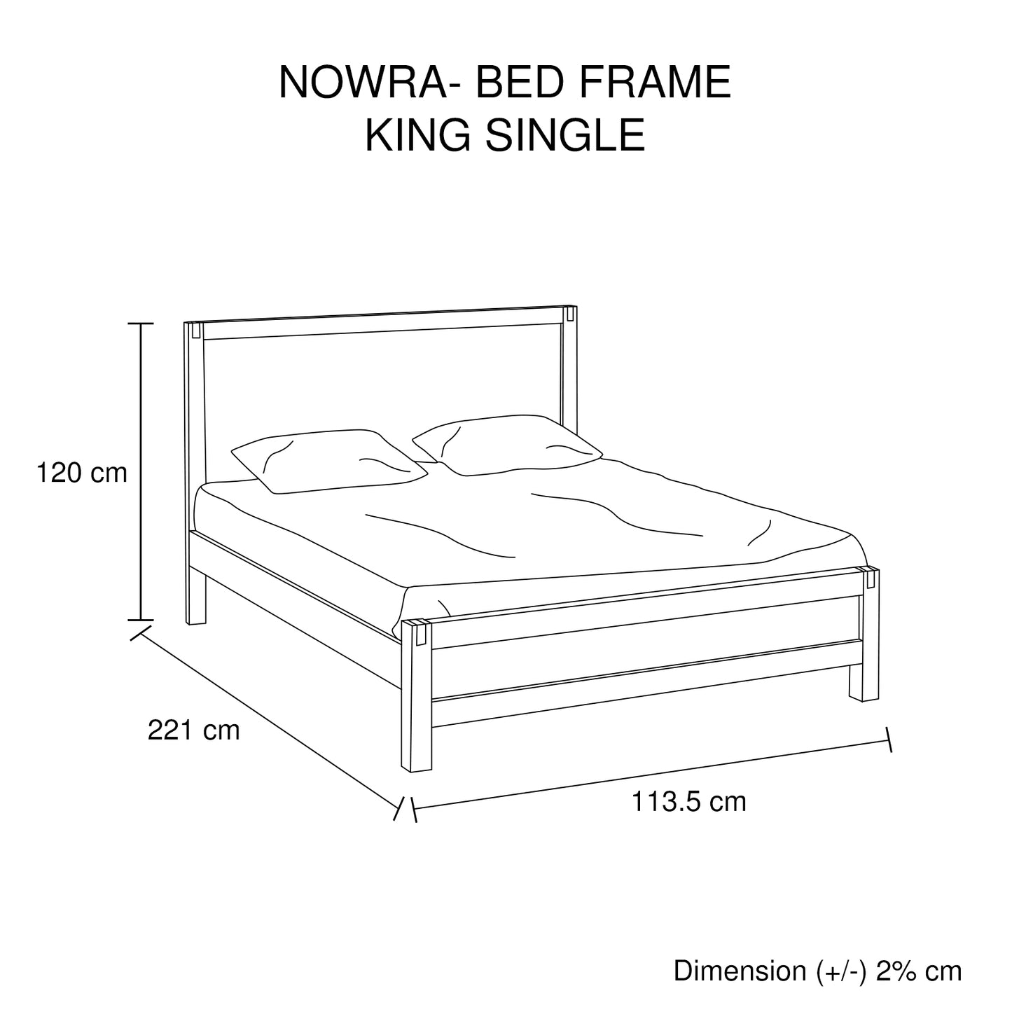 Nowra 4 Pcs Bedroom Suite Solid Acacia Timber in Multiple Size & Colour