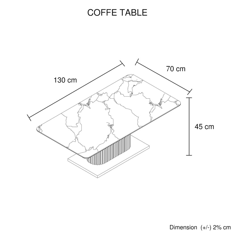 Aspen Gloss White Ceramic Coffee Table with Steel Base