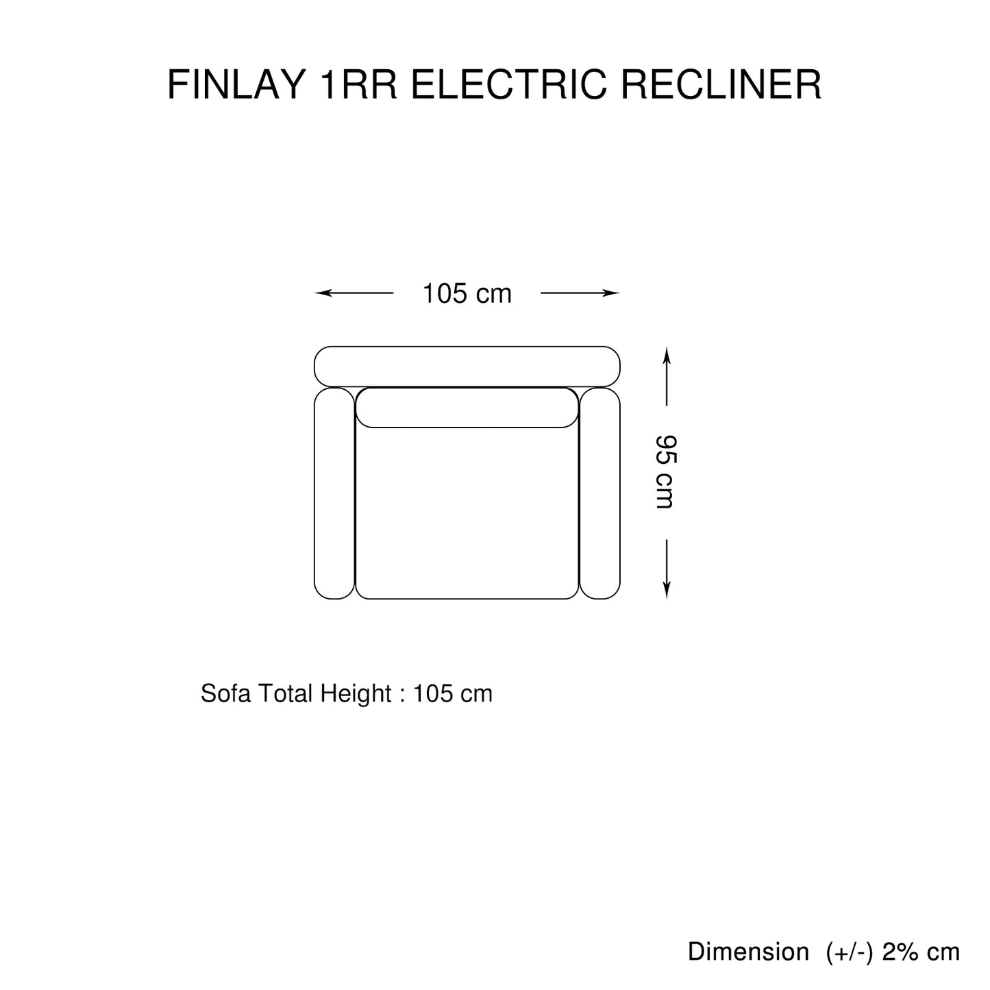 Finlay Charcoal 1R Finest Fabric Electric Recliner Feature Multi Positions Ultra Cushioned USB Outlets