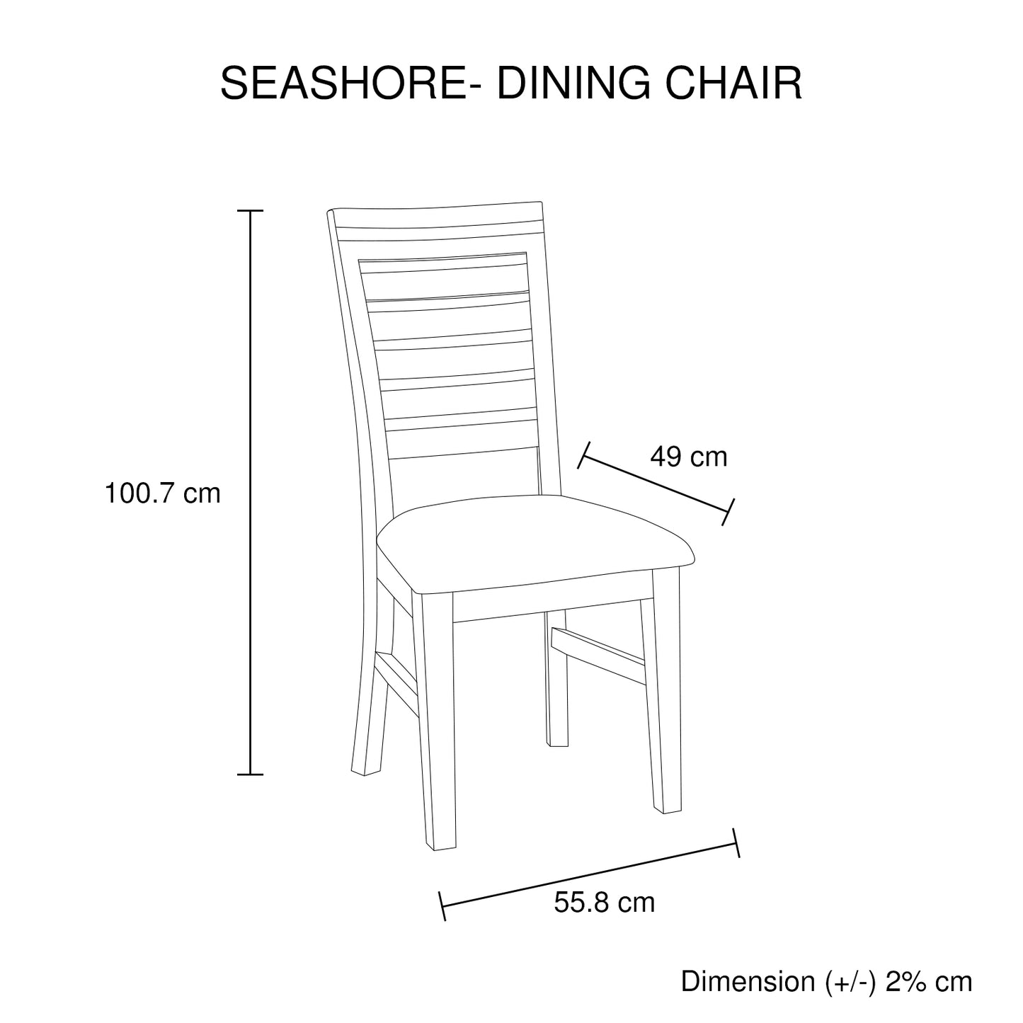 Seashore 2x Dining Chairs in Solid Acacia Timber in Silver Brush Colour