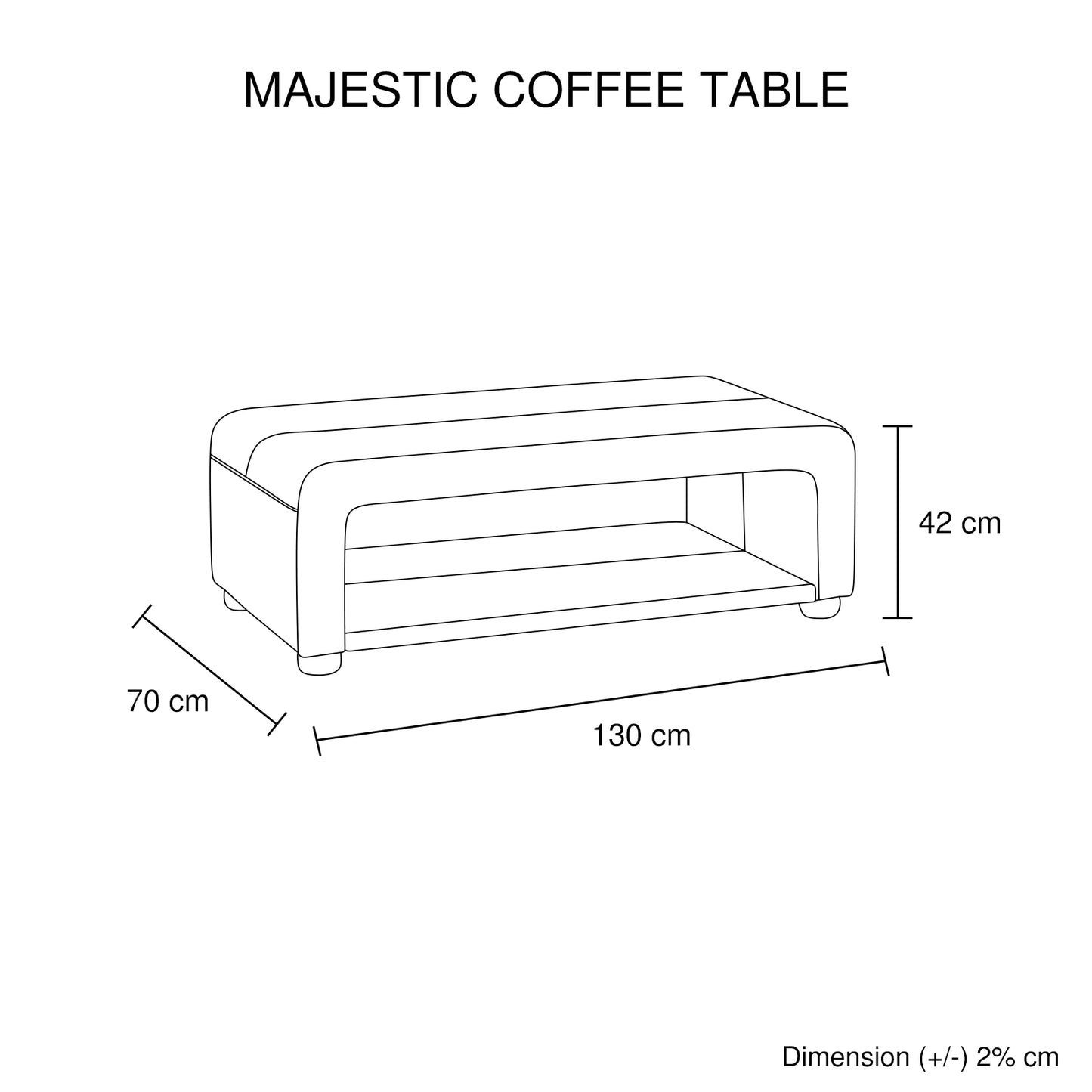 Majestic Modern Coffee Table With Premium Bonded Leather