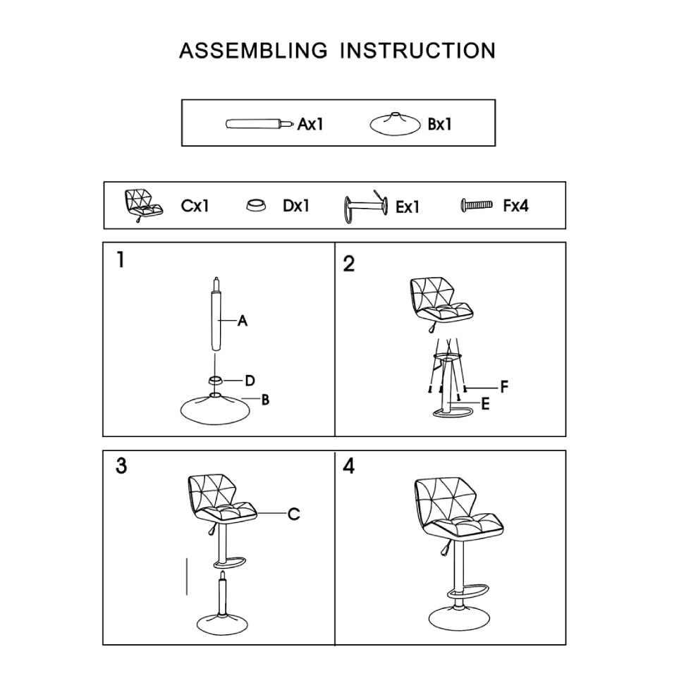 2X Xena Faux Leather Mid High Back Rest Crome Base Gas Lift Bar Stool