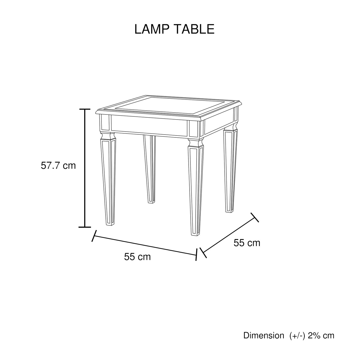 Antique Lamp Table MDF Construction Wooden Legs Gold Colour