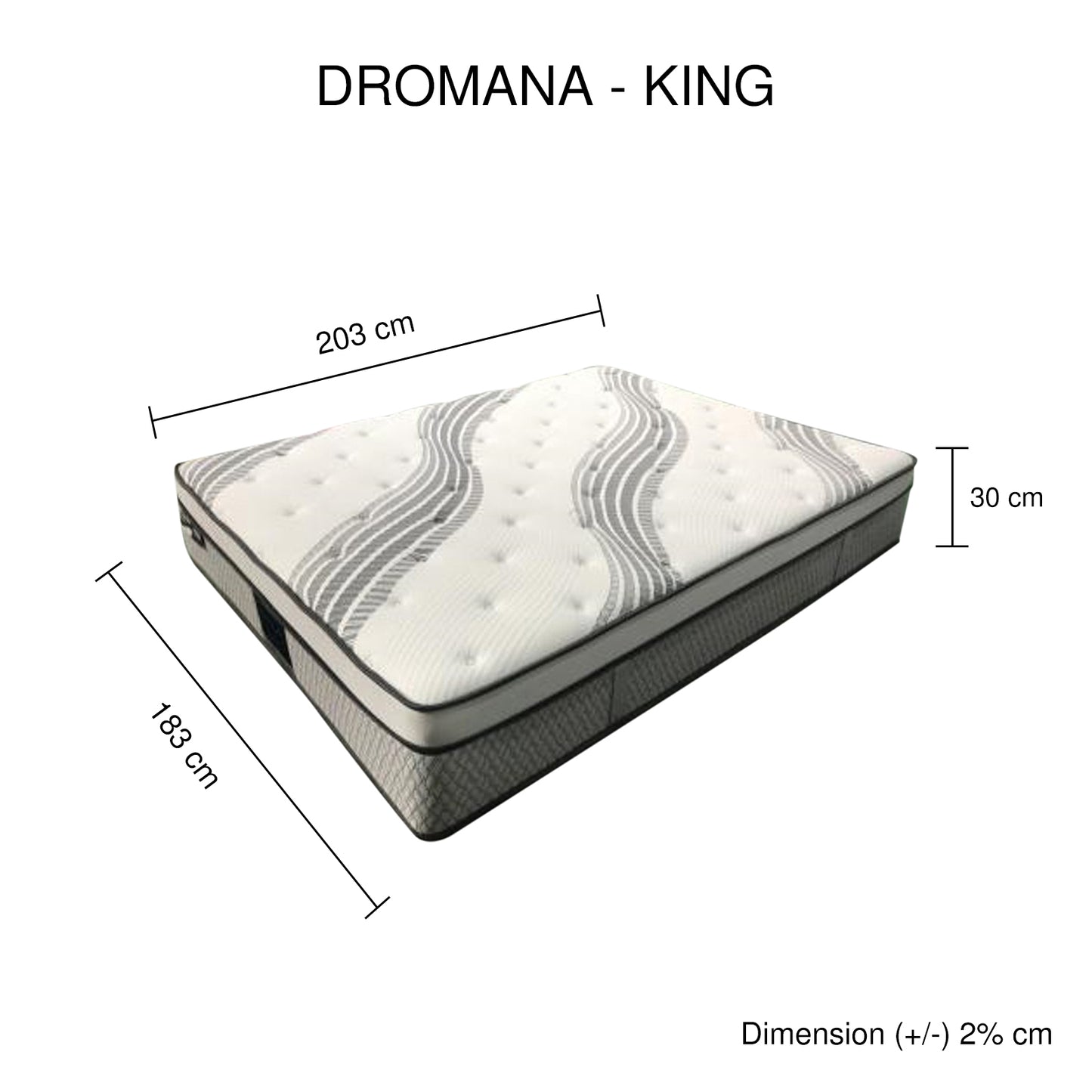 Dromana Euro Top Gel Memory Foam Pocket Spring Mattress with 6 Zone Pocket Coil Soft Firm Bed 30cm Thick