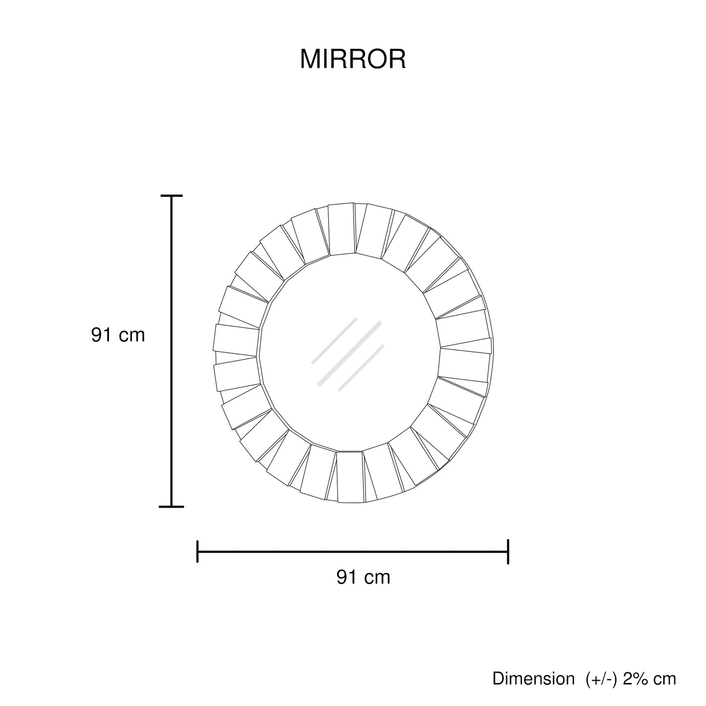 Angel Wall Mirror Clear Image MDF Construction Round Shape Combination of Black & Silver Colour