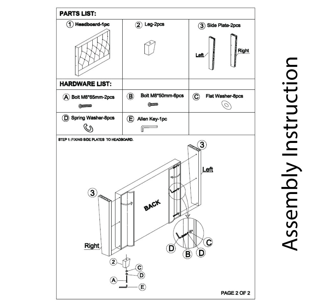 Milano Solid Wood Charcoal Queen Linen Fabric Upholstery Studded Buttons Tuffted Headboard with Wings