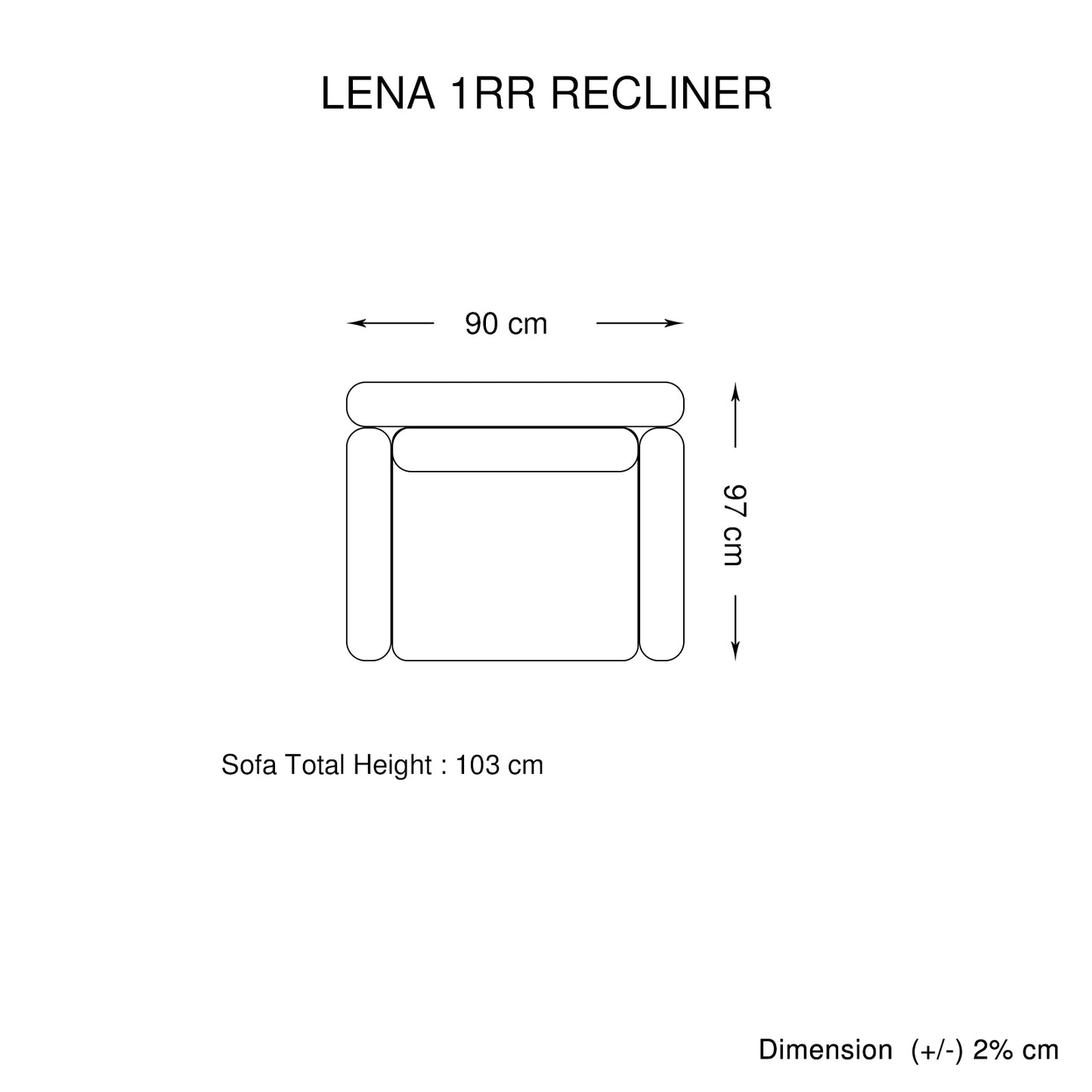 Lena 3R+1R+1R Barcelona Fabric Recliner Sofa in Charcoal Colour