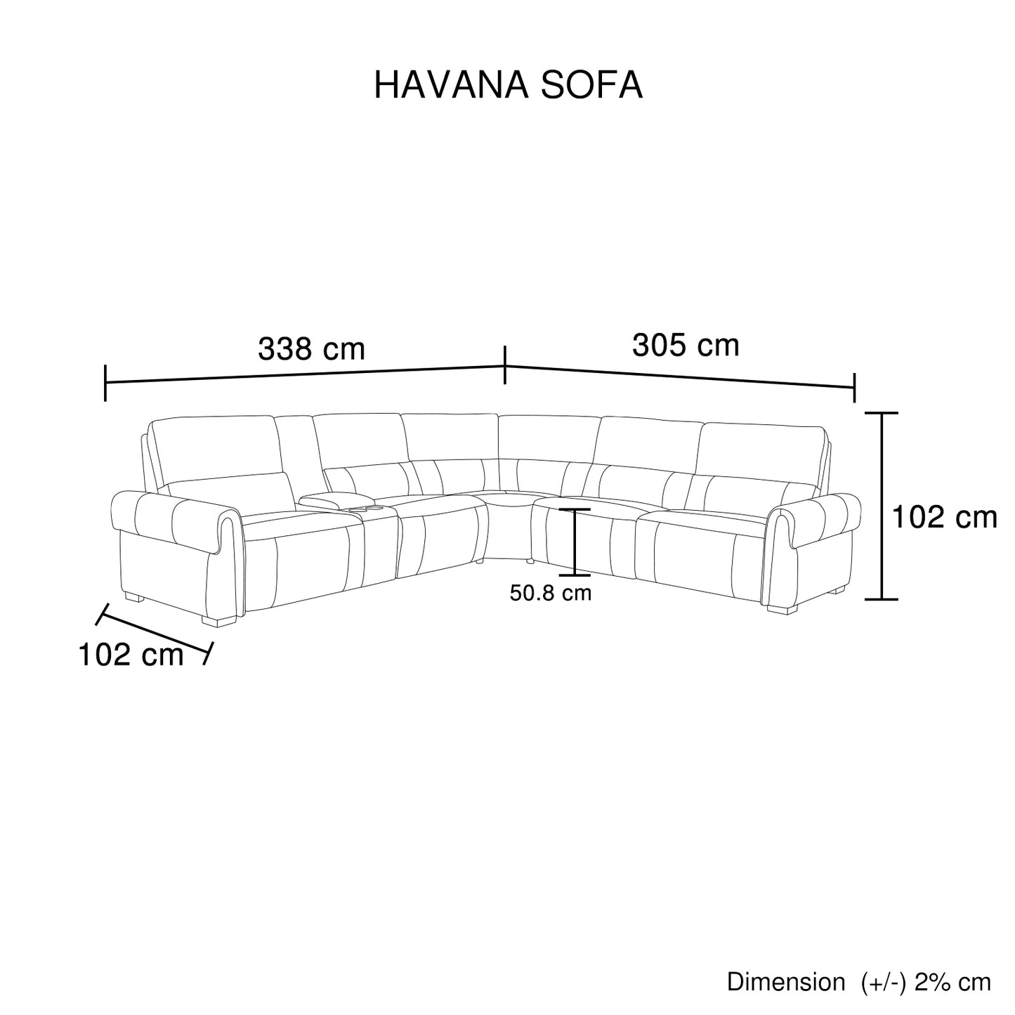 Havana 5 Seater Genuine Leather Sofa Zero Gravity Mechanism USB Charger