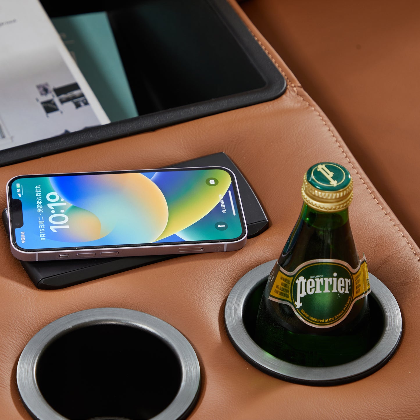 London 5 Seater Corner Sofa Chaise Premium Genuine Leather Power Slide Right Chaise Cup-Holder Charging Point