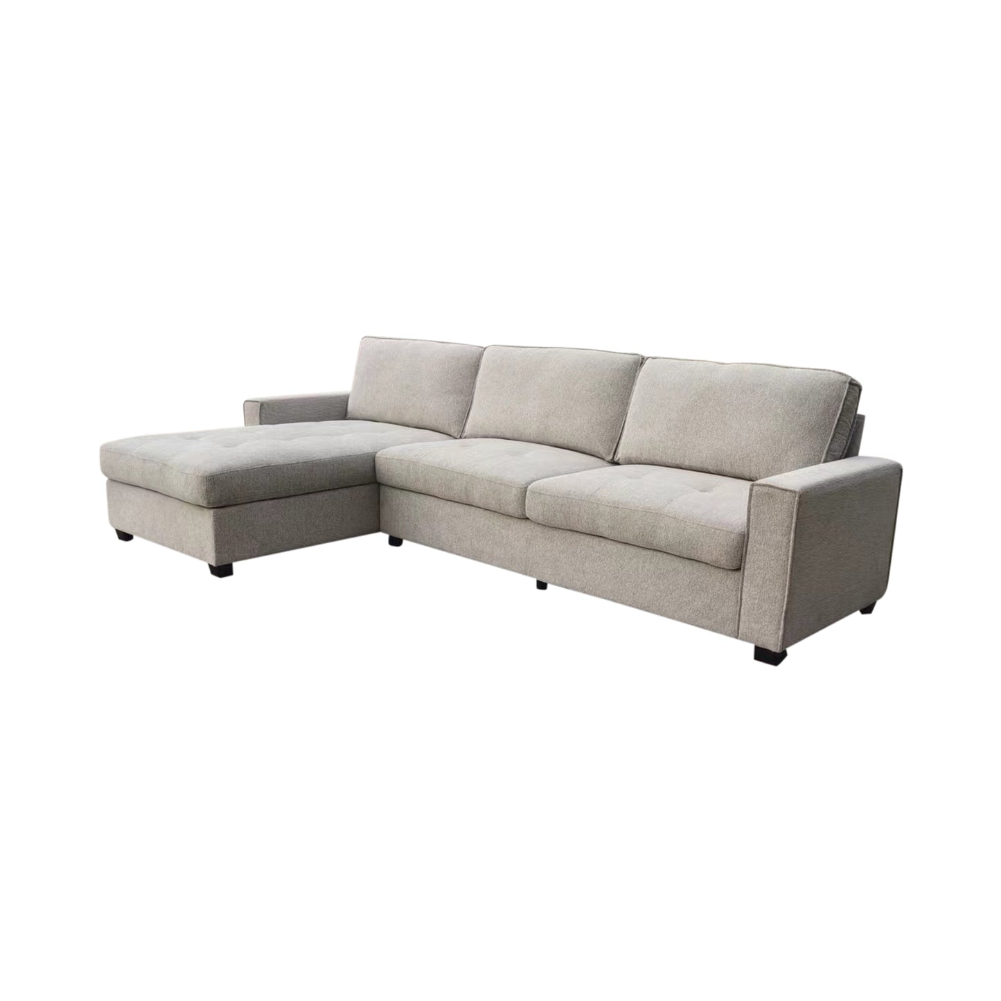 Milano Corner Sofa Chaise Reversible Polyester Fabric Multilayer Two Pillows Attached Individual Pocket Spring