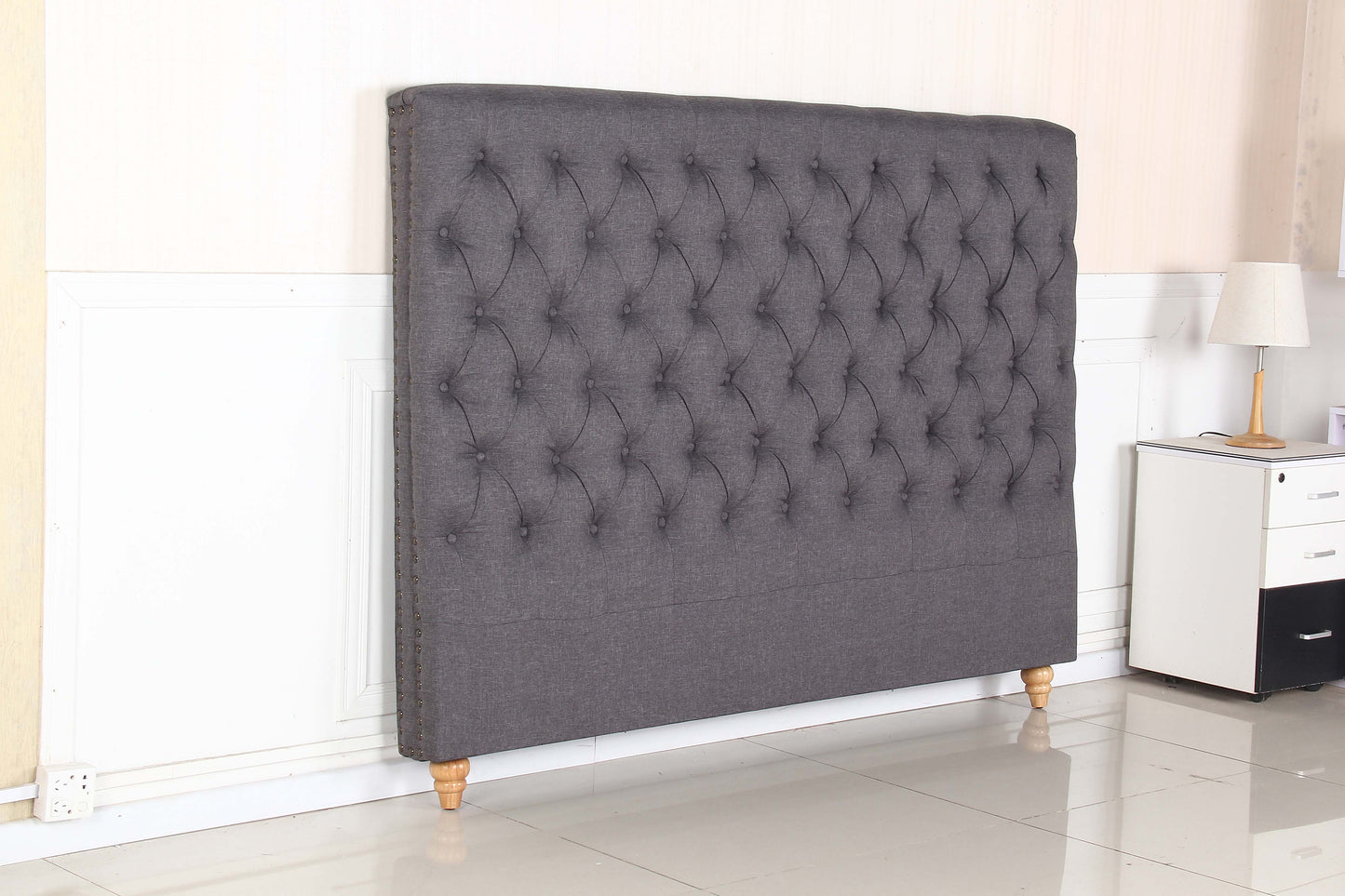 Sean Fabric Bed Headboard In French Provincial Design in Multiple Size and Colors