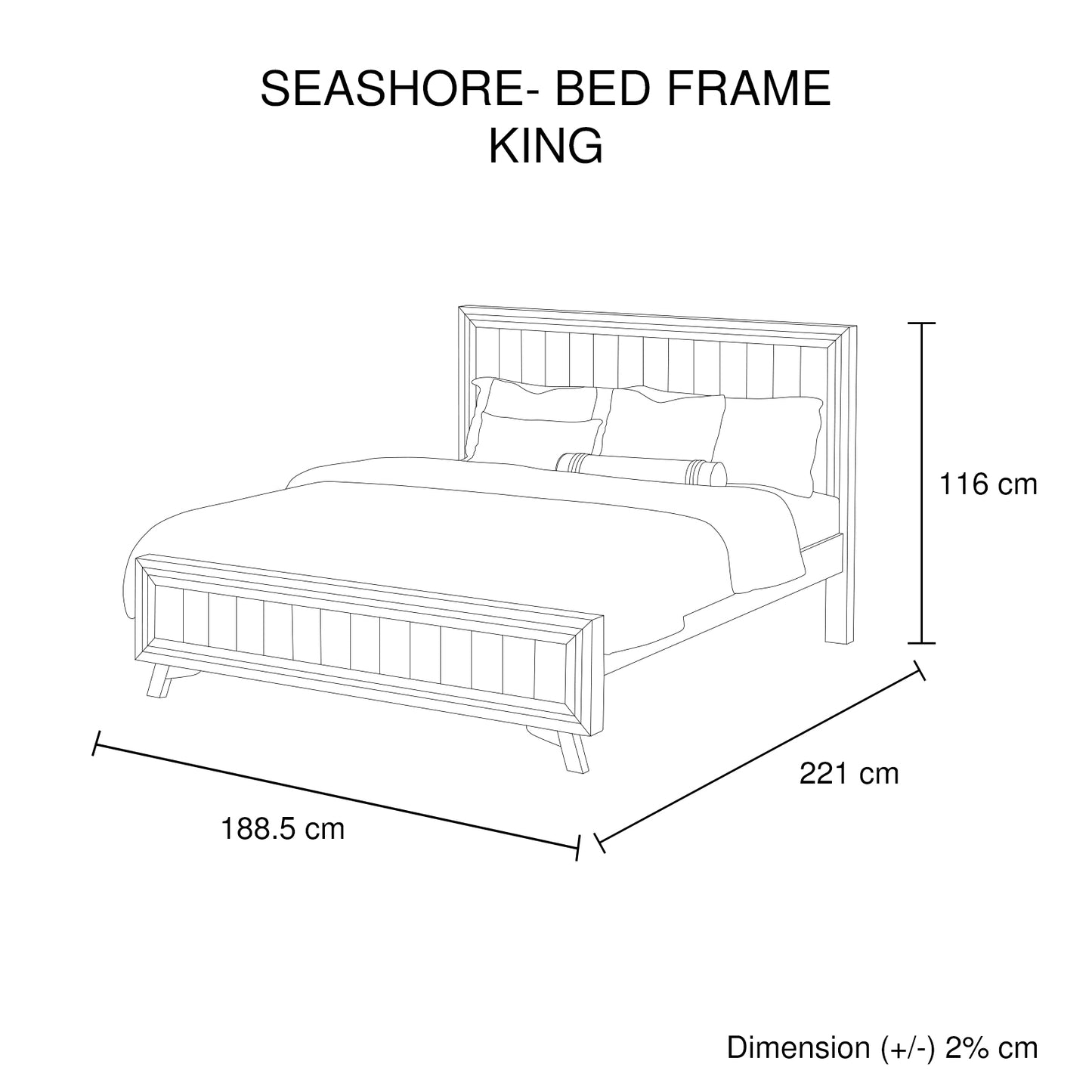 Seashore Silver Brush Colour Bed Frame In Solid Acacia Timber in Multiple Size