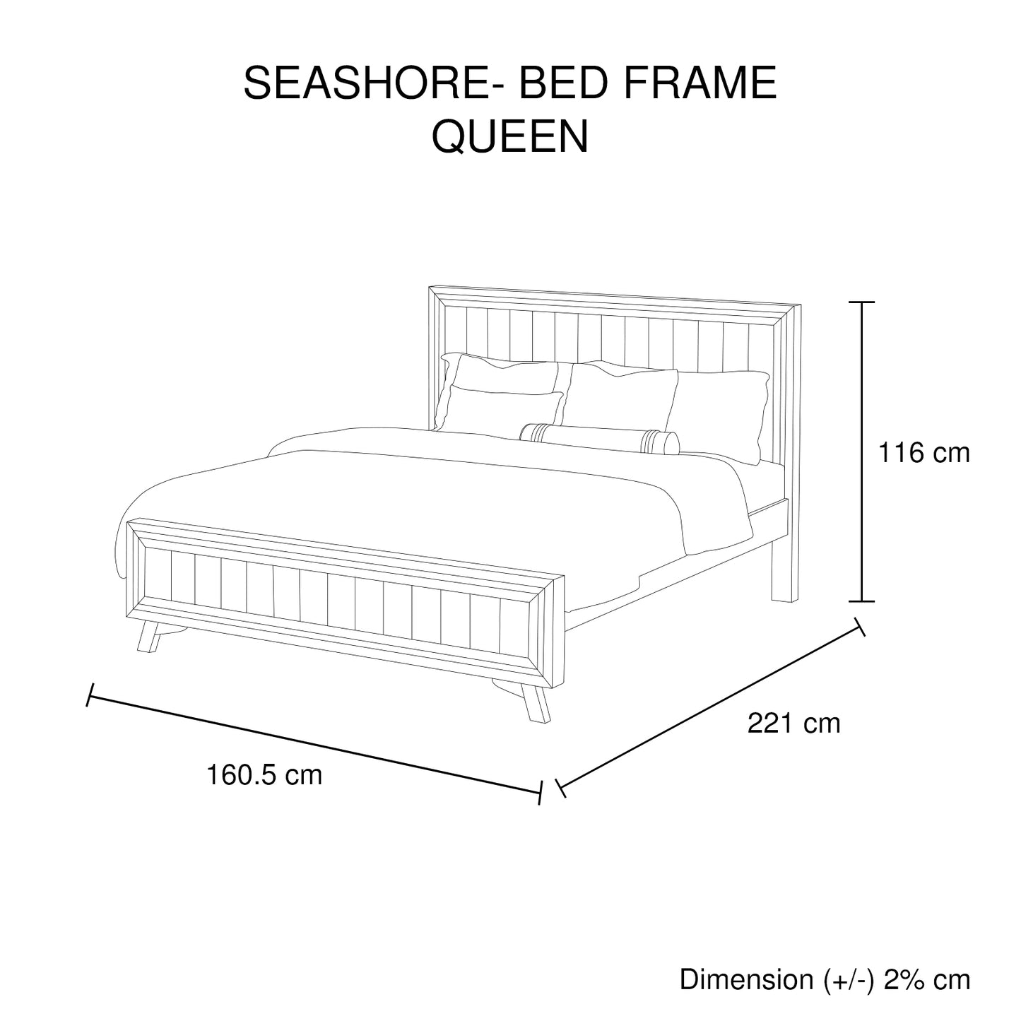 Seashore 4 Pcs Dresser Bedroom Suite in Solid Acacia Timber in Silver Brush Colour