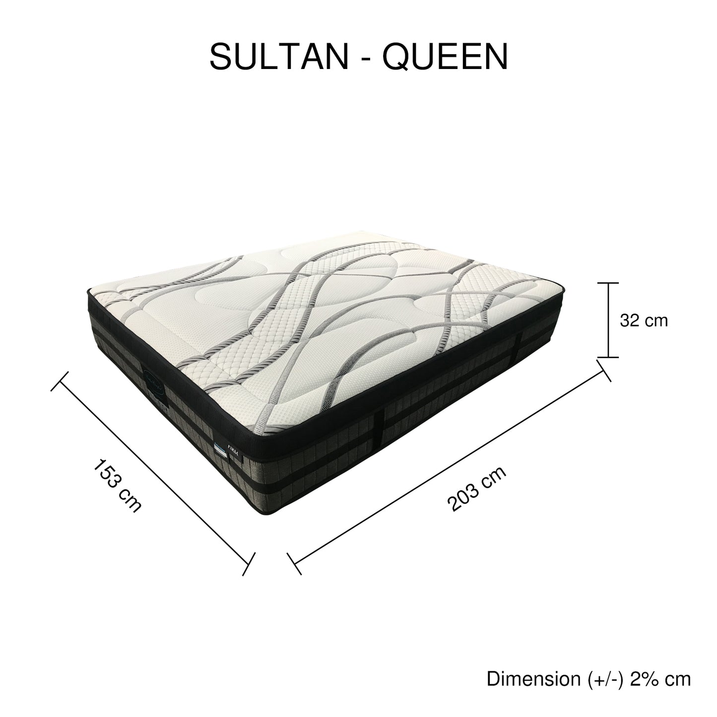 Pocket Coil Knitted Fabric 24 cm Sultan Mattress
